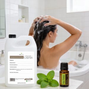 Shampoo de Tea Tree Oil y Menta 1 Galón Beohemp – Refrescante, Purificante y Anticaspa para Cabello Graso y Mixto