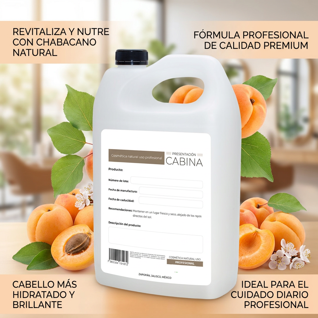 shampoo profesional hidratante de Chabacano alto rendimiento 1 galón