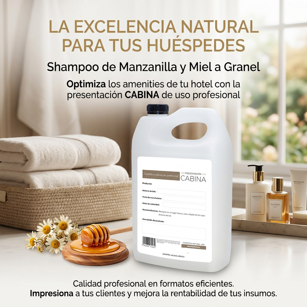 shampoo profesional hidratante de manzanilla y miel alto rendimiento 1 galón