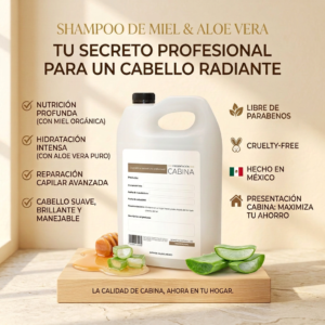 shampoo profesional hidratante de miel y aloe vera alto rendimiento 1 galón