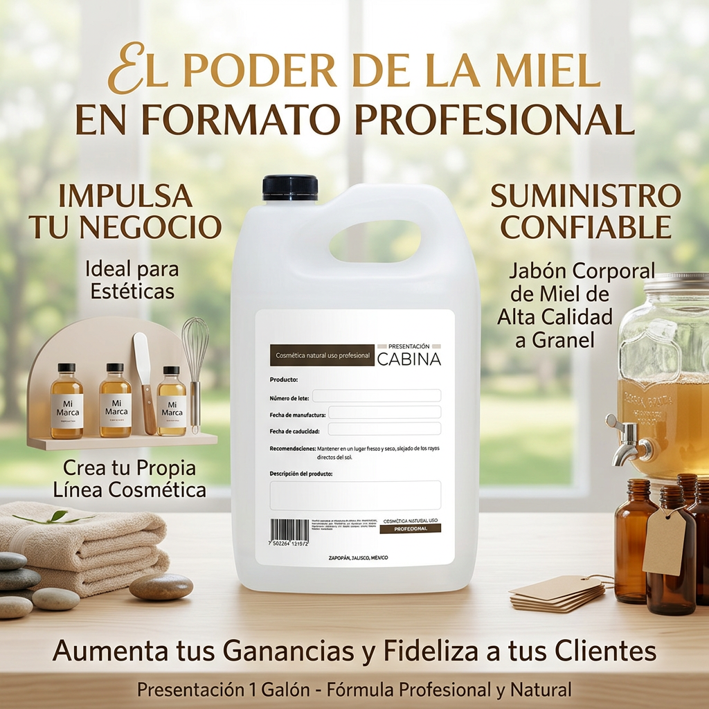 jabón corporal humectante de miel 1 galón