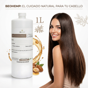 Shampoo Profesional 1 Litro Argán Hidratante Uso Diario Alto Rendimiento Beohemp