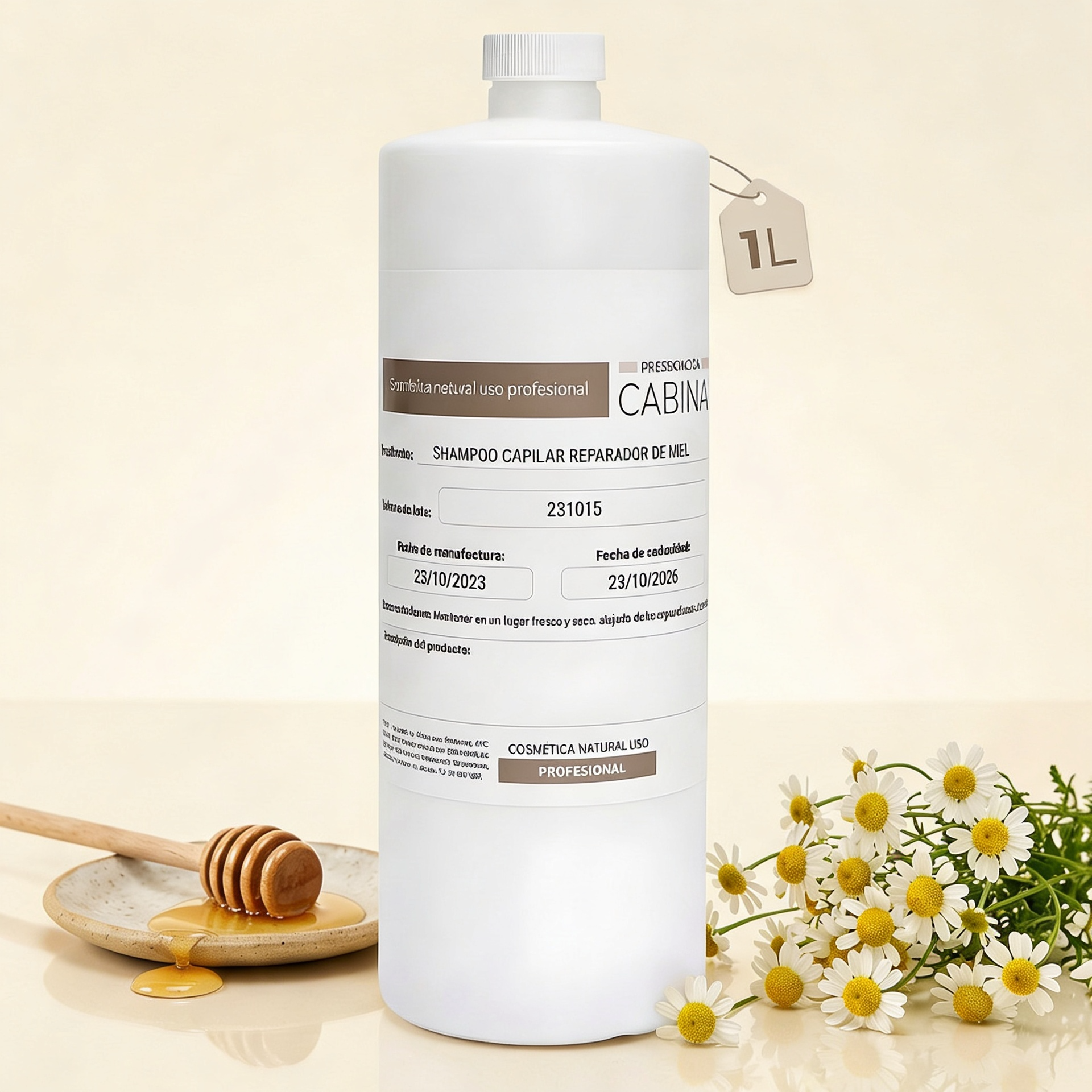 Shampoo Profesional 1 Litro de miel Hidratante Uso Diario Alto Rendimiento Beohemp - Image 4