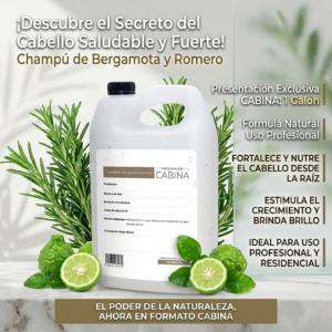 shampoo profesional hidratante de bergamota y romero alto rendimiento 1 galón