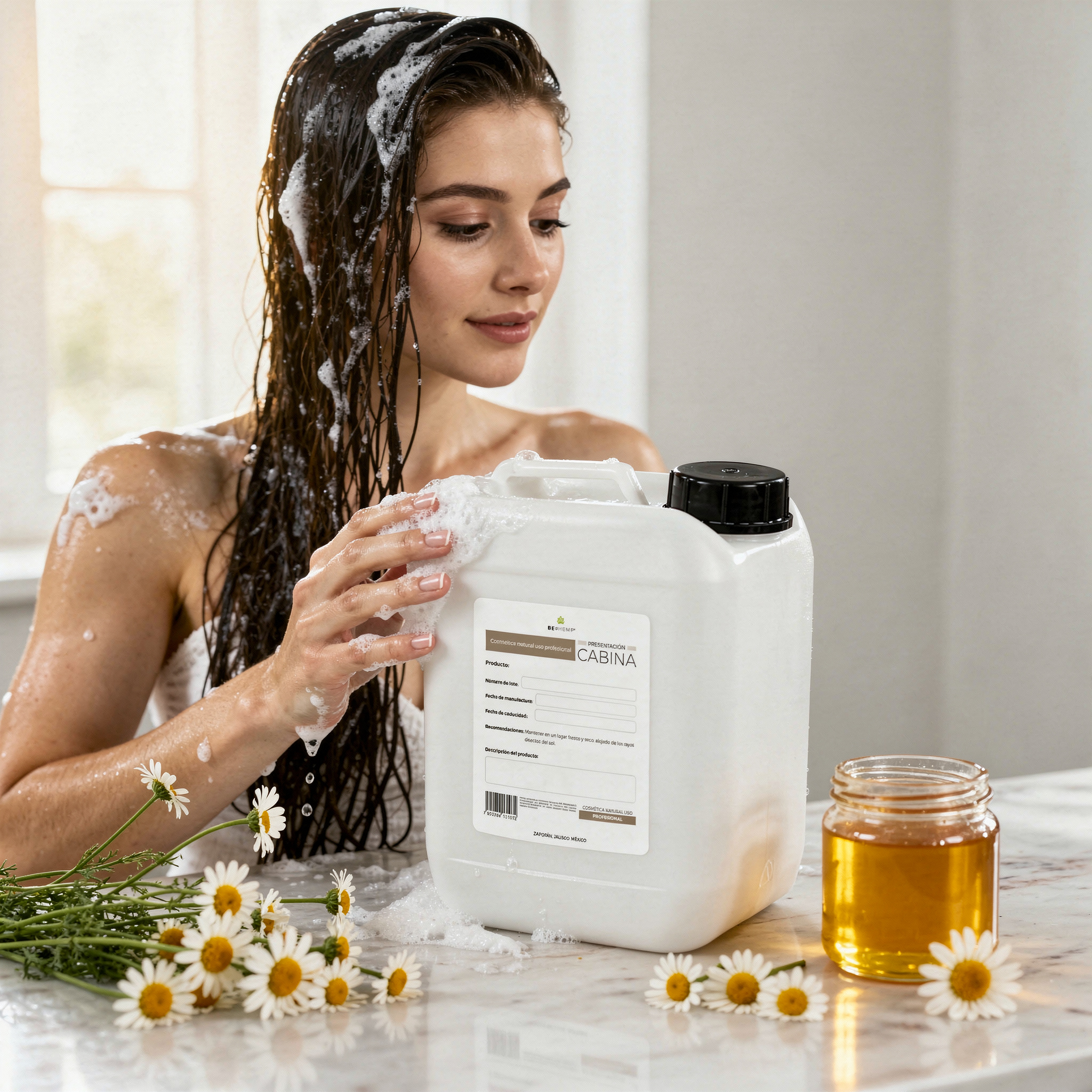 Acondicionador de Manzanilla y Miel 10 Litros Beohemp | Suavizante, Nutritivo y Natural para Todo Tipo de Cabello