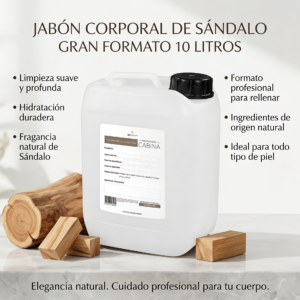 jabón corporal humectante de sandalo a granel 10 litros