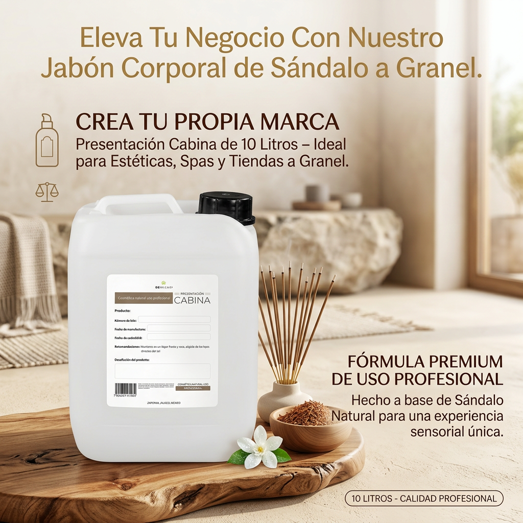 jabón corporal humectante de sandalo a granel 10 litros