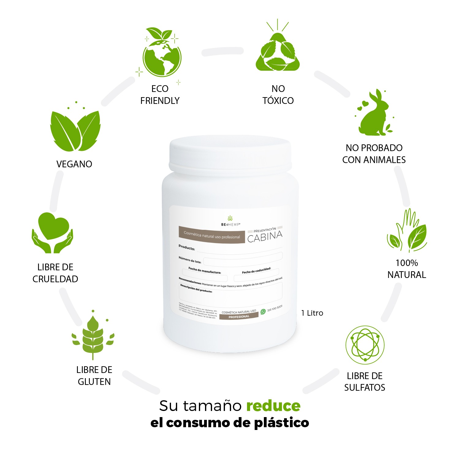 Crema Facial de Día Beohemp 1 L – Vitamina E para Cutis Normal – Hidratación, Suavidad y Protección Antioxidante - Image 8