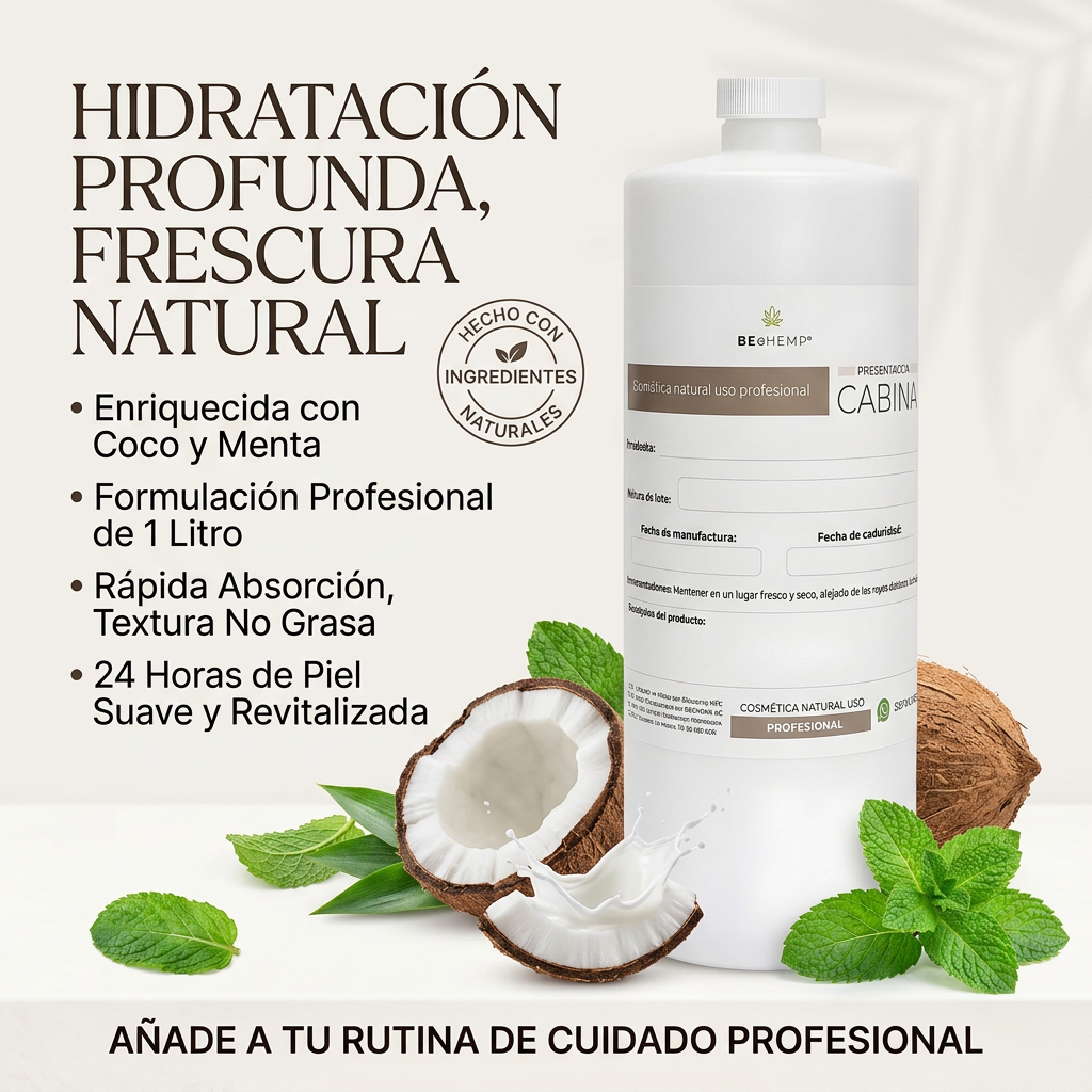 crema corporal hidratante coco y menta 1 litro