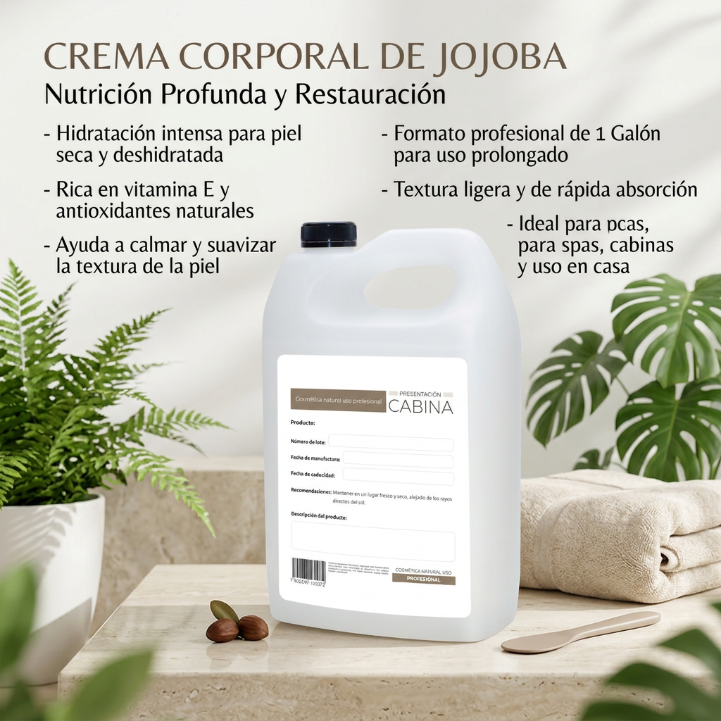 crema corporal hidratante de jojoba 1 galón