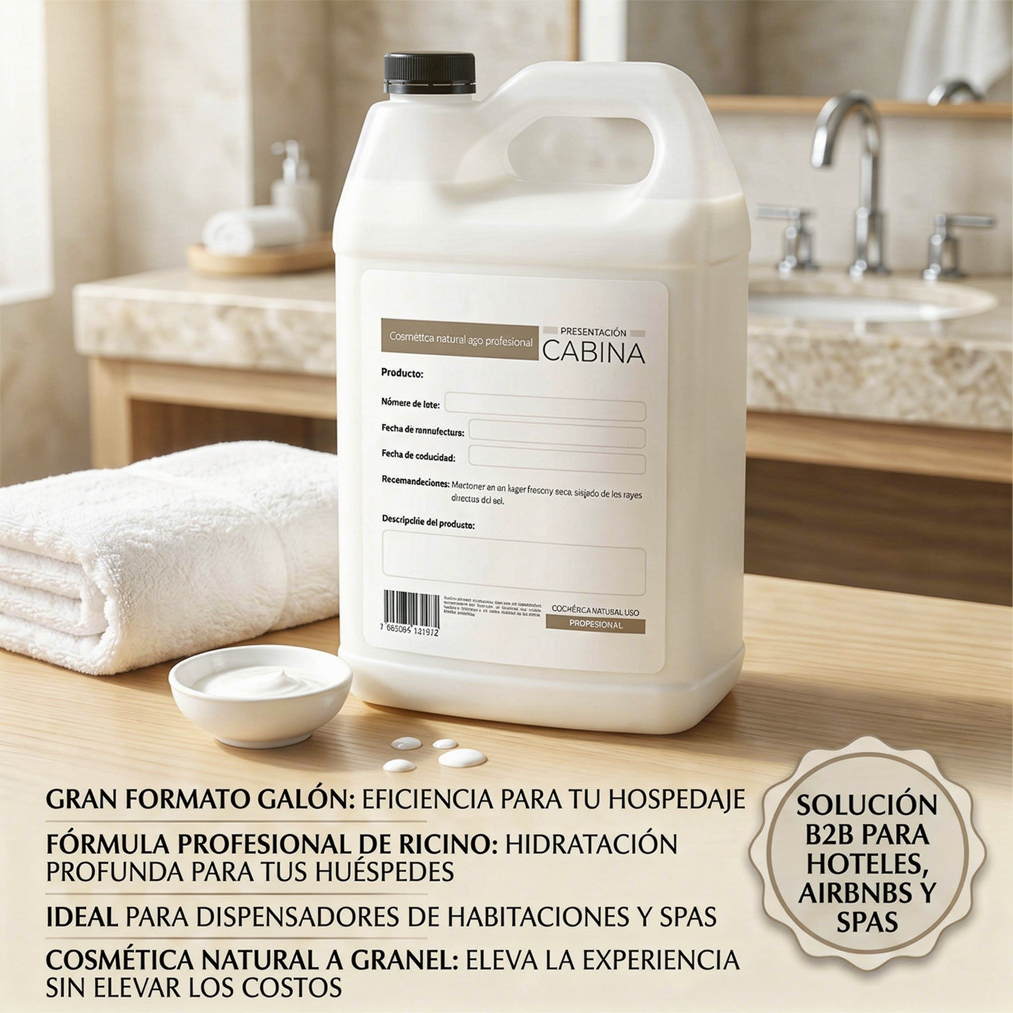 crema corporal hidratante de ricino 1 galón